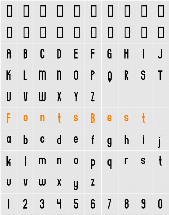 Everyday Formula Gaunt Character Map