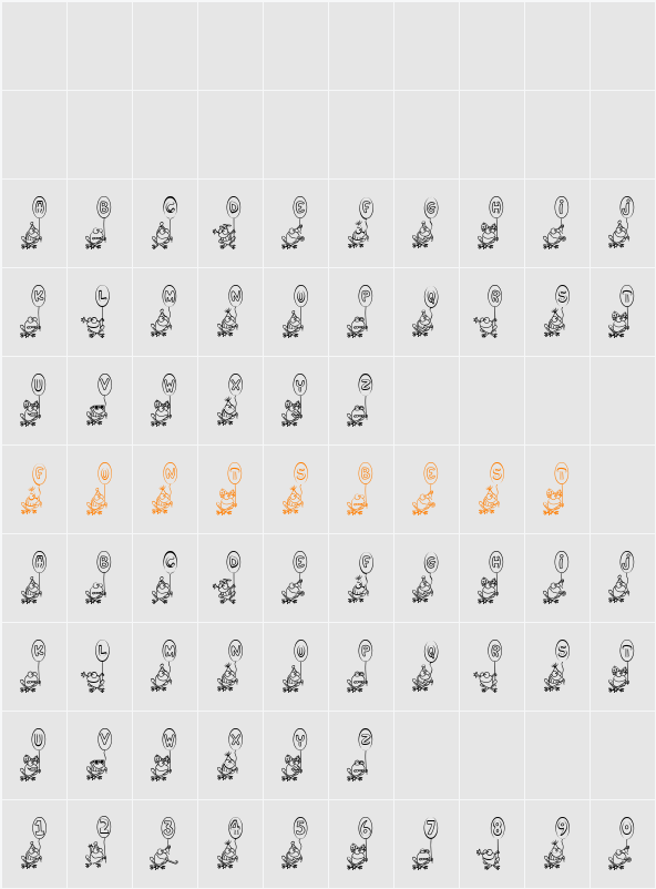 Hoppy Ribbitday Character Map
