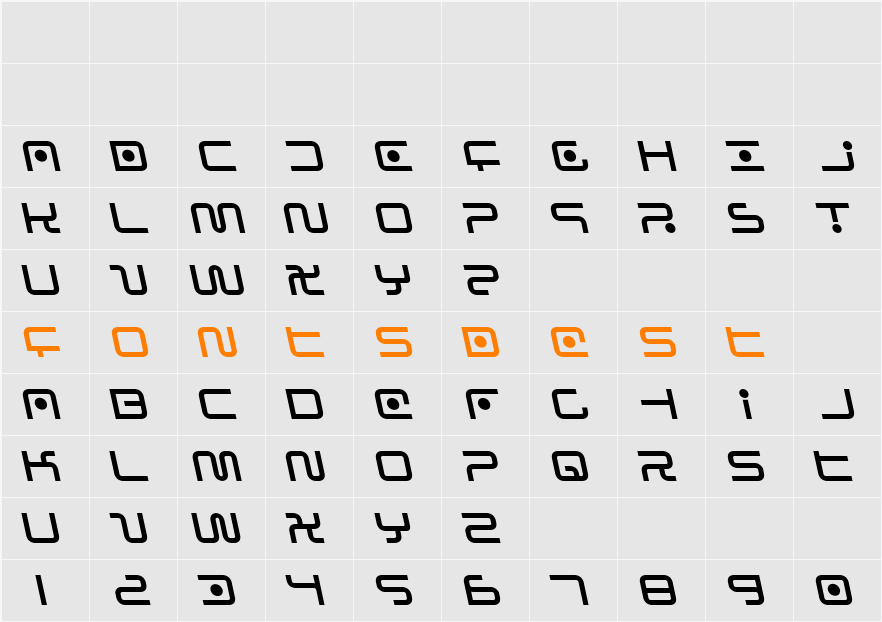 Sagan Leftalic Character Map