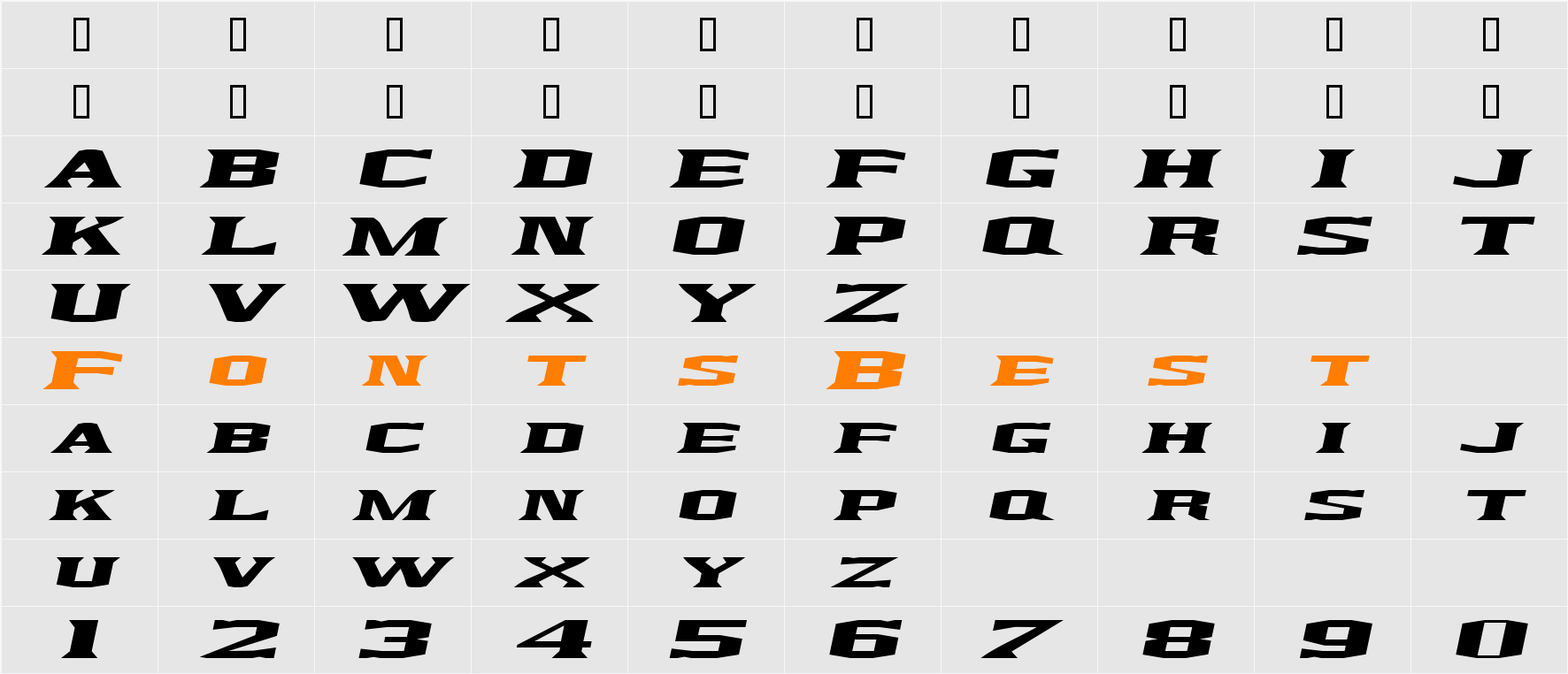 Kingfresh Character Map