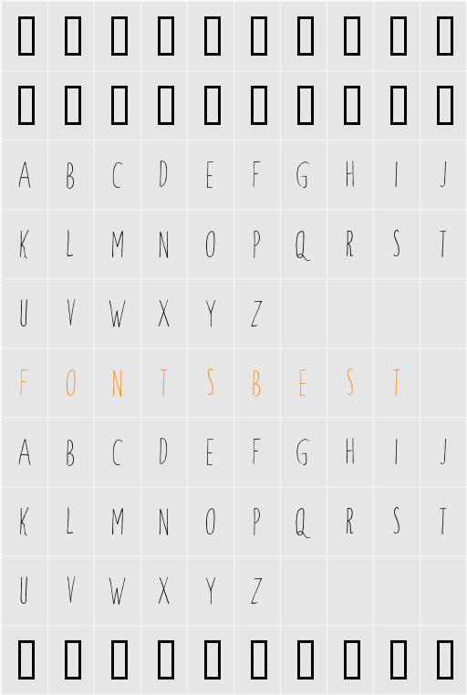 Windsor Hand Character Map