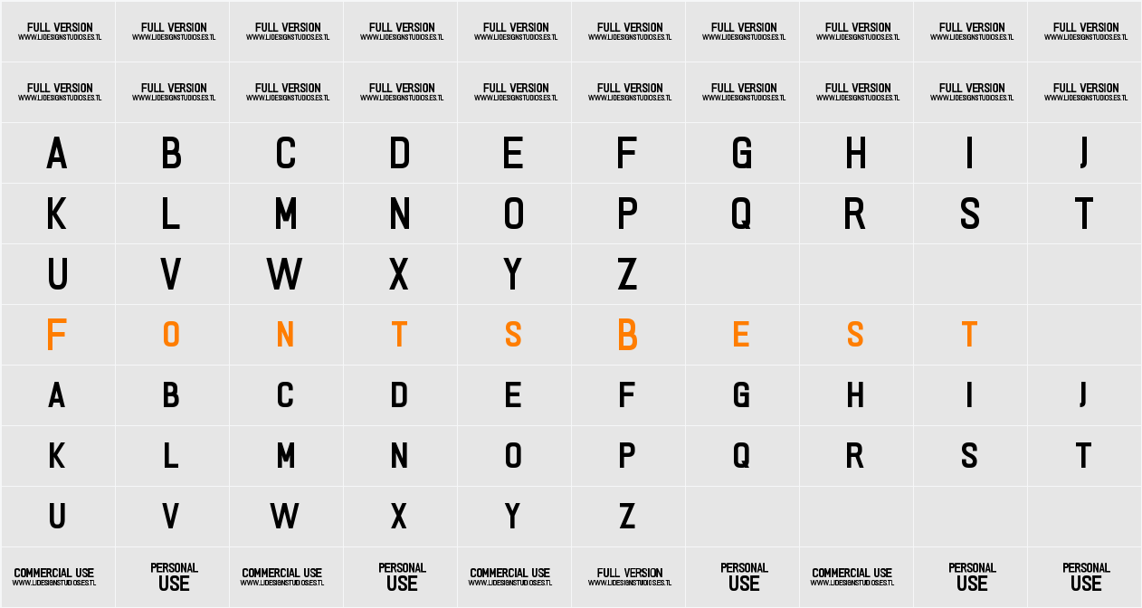 PRIMERA Character Map