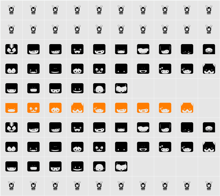 SquareFace Character Map