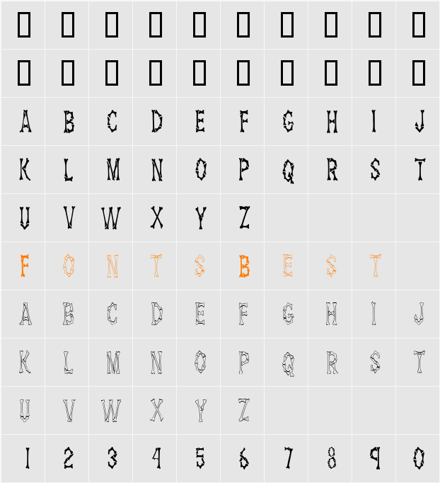 DemBonesCondensed Character Map