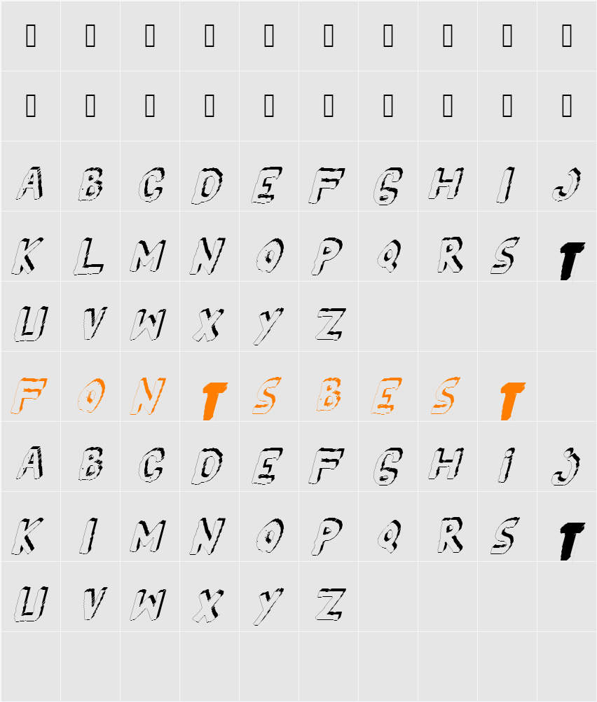 YES_3Ditalic Character Map