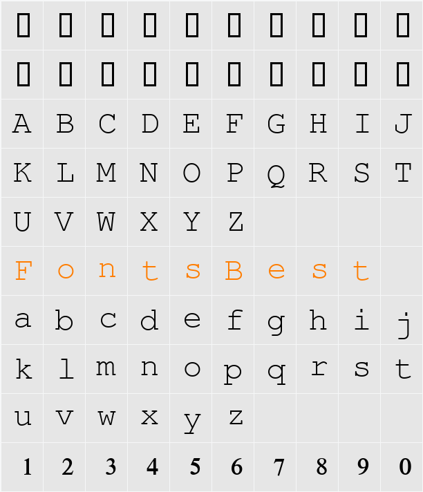 Rod Character Map