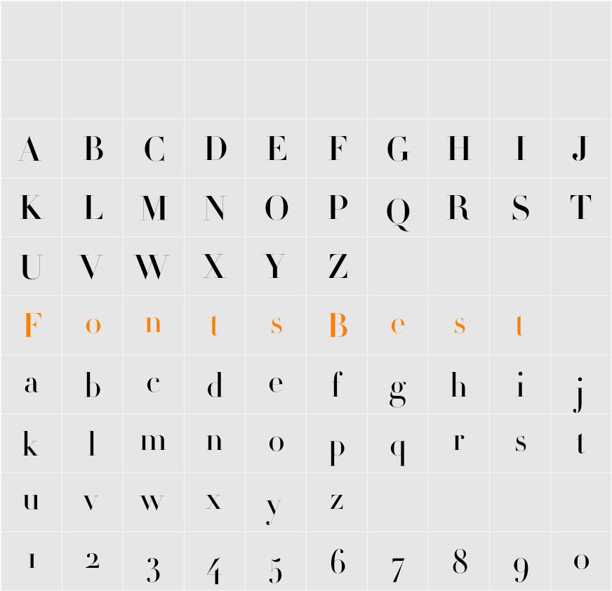 Didot Character Map
