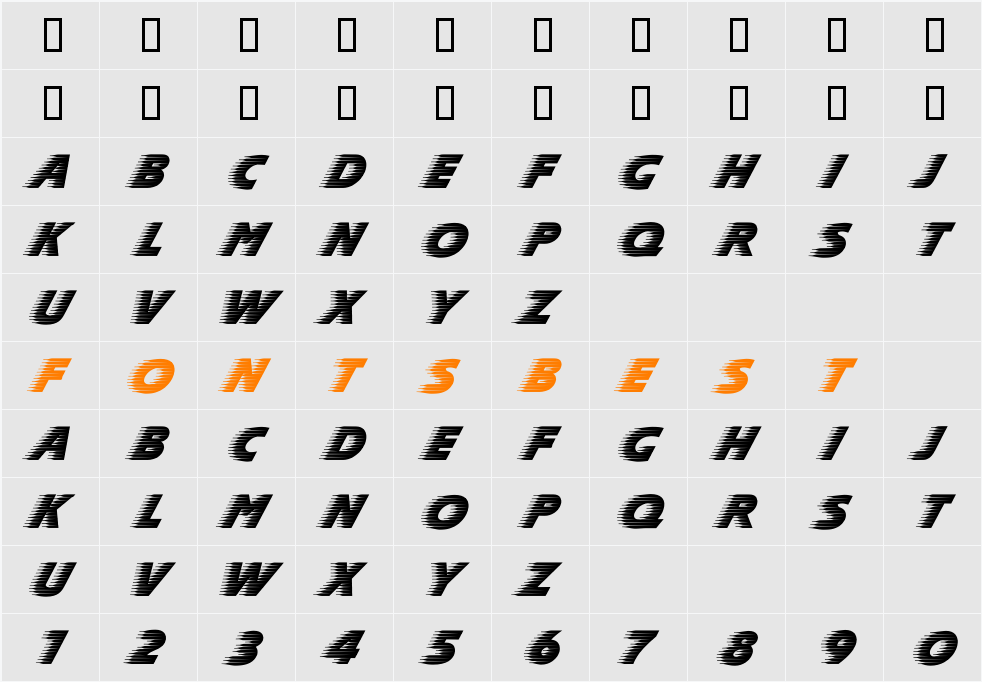 SlipperDB Character Map