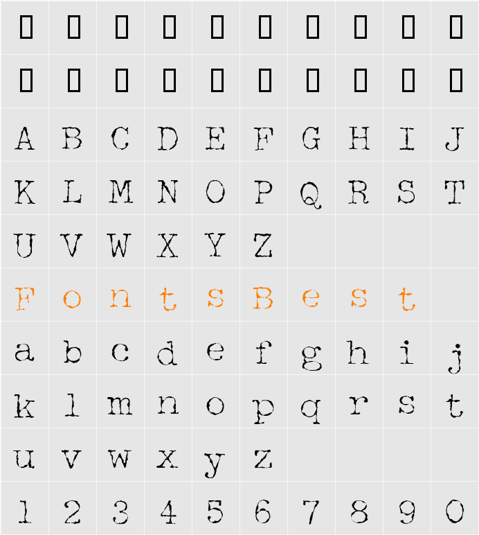 Halbstarke Character Map