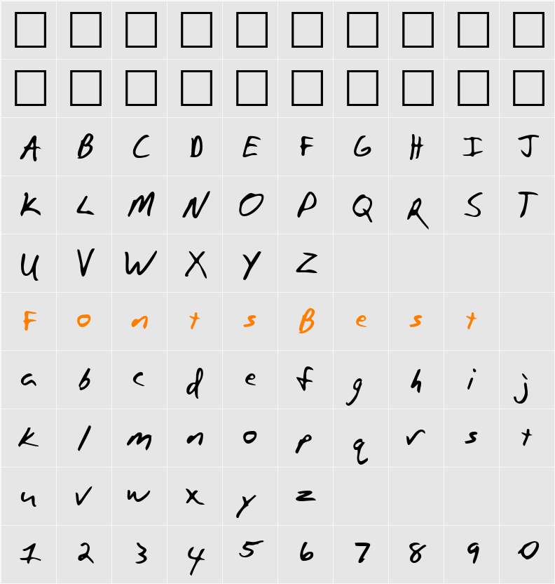 LEHN109 Character Map