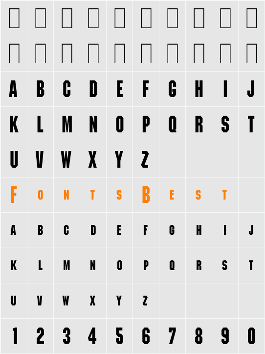 Block-Condensed Character Map
