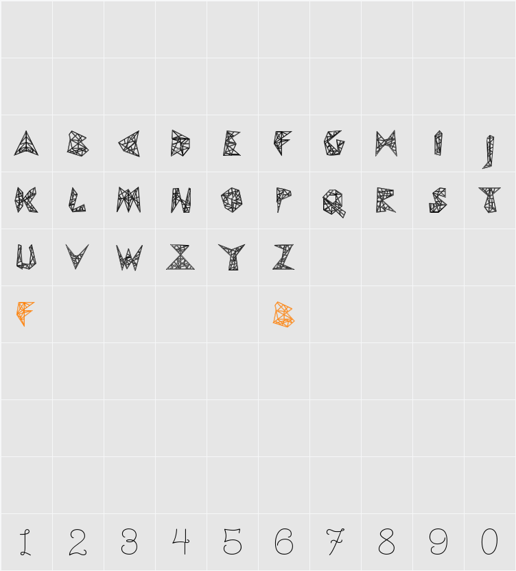 Pylon Character Map