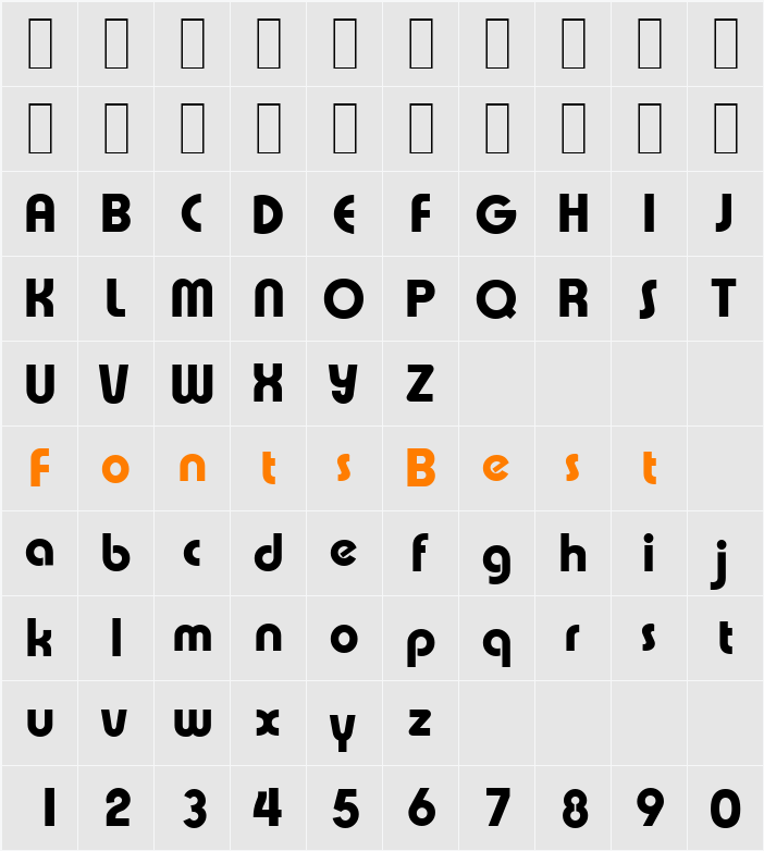 ExpressaSerial-Xbold Character Map