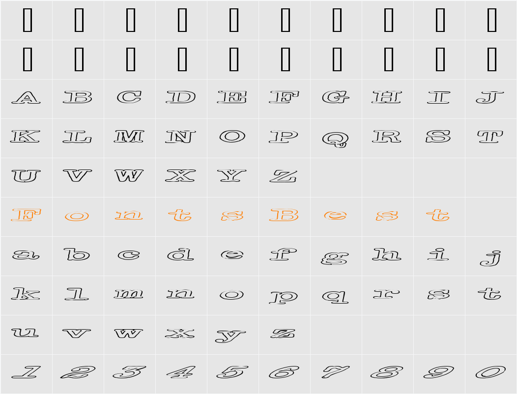 Bullet Train Character Map