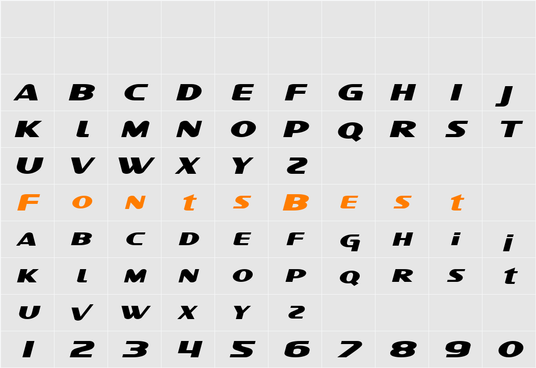 SF Intellivised Extended Character Map