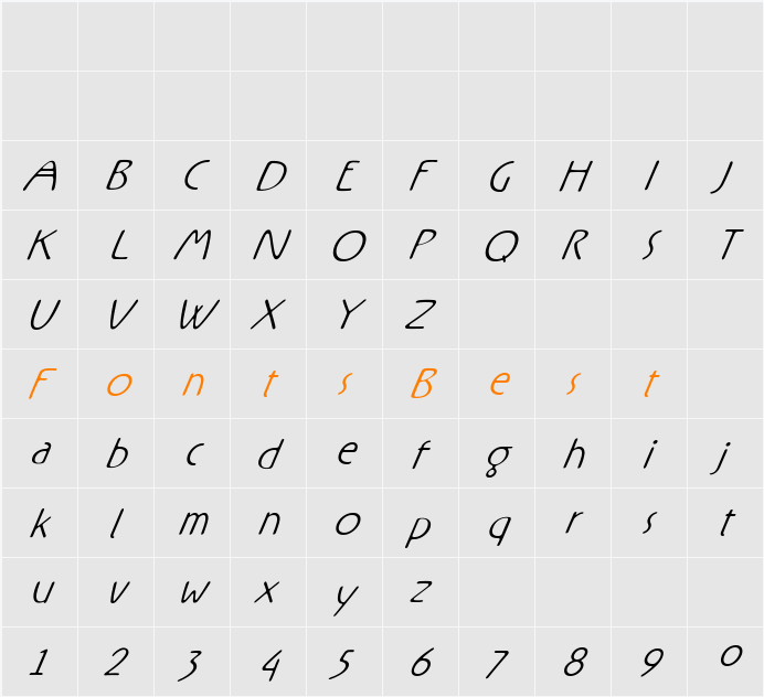 Rx-FiveOne Character Map