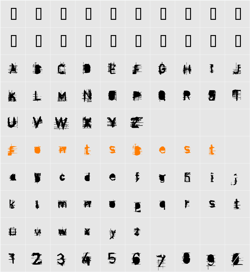 disenfranchide  Character Map