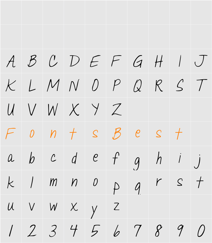 Janda Quick Note Character Map