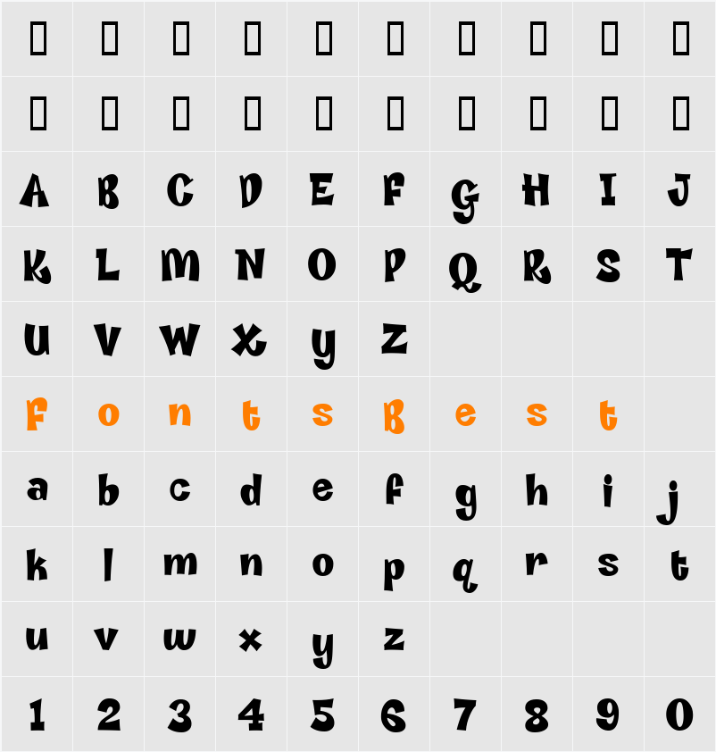 Godfrey Character Map