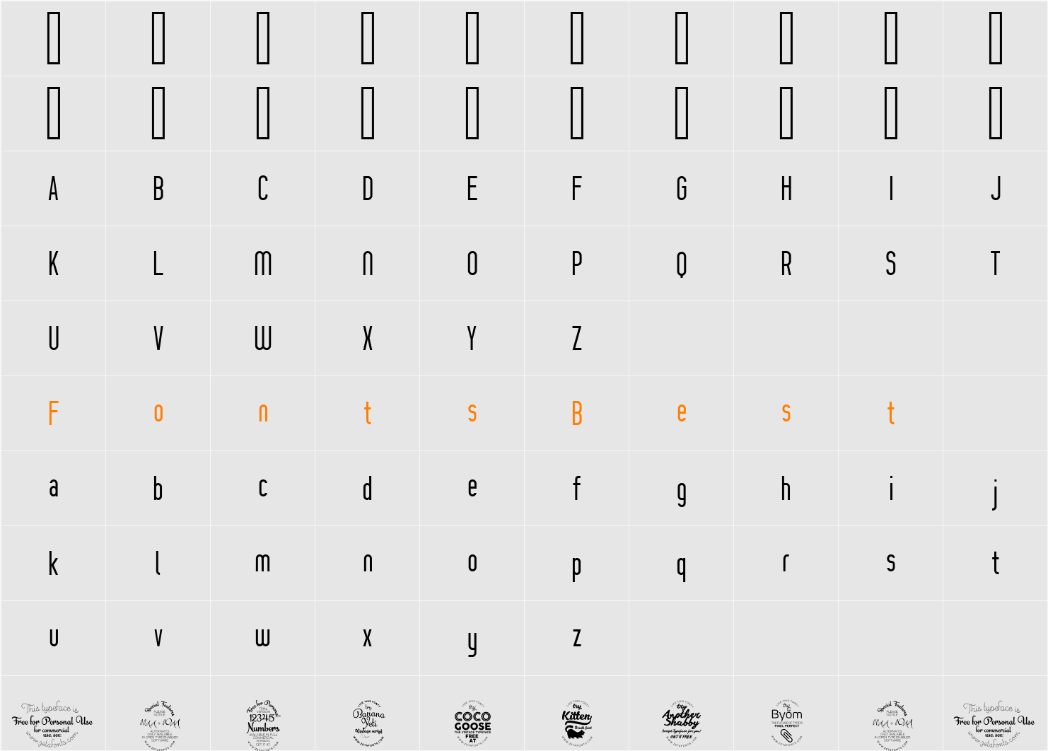 Prozak  Character Map