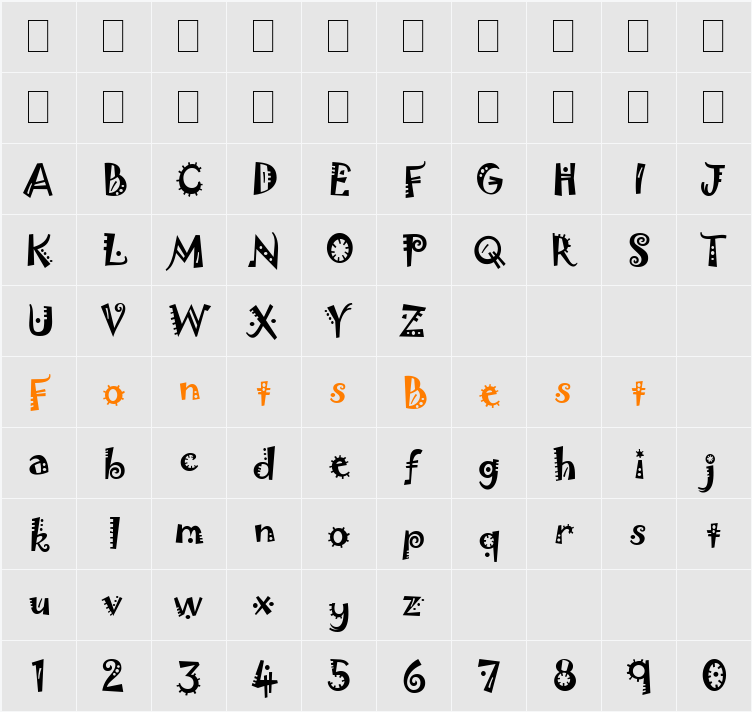 Jokerman LET Character Map