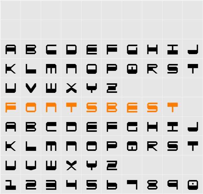 QuickGear Condensed Character Map