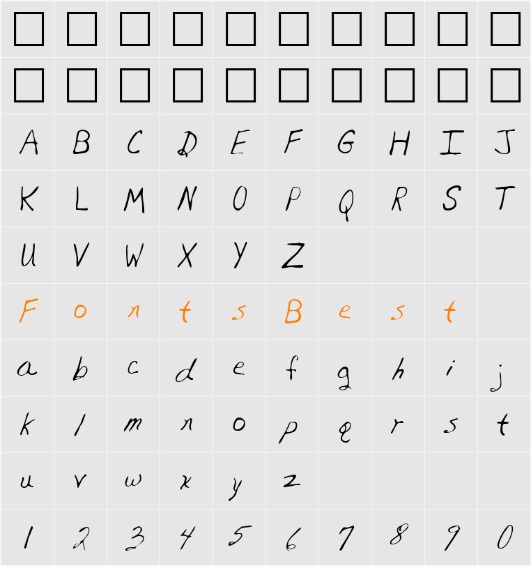 LEHN081 Character Map