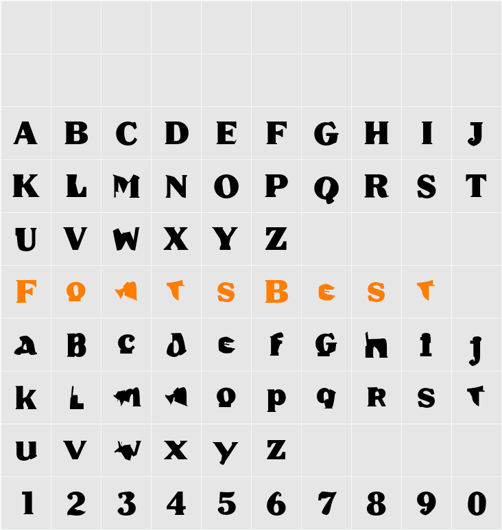 Dirty SixOne Character Map