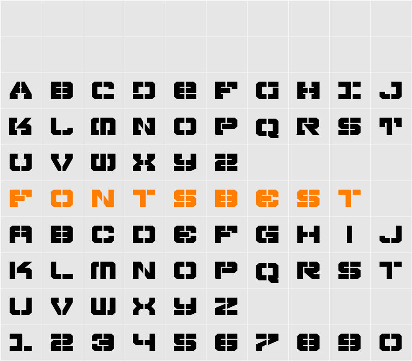 Vyper Bold Expanded Character Map