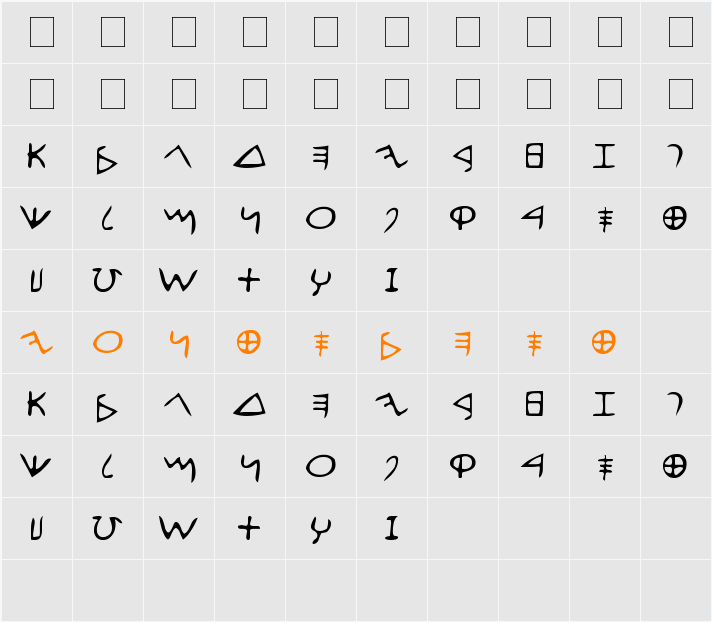 efontalution_part1 Character Map