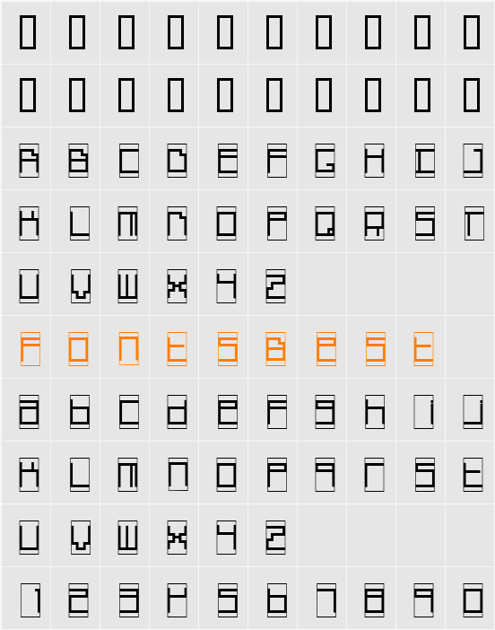 Box Top Character Map