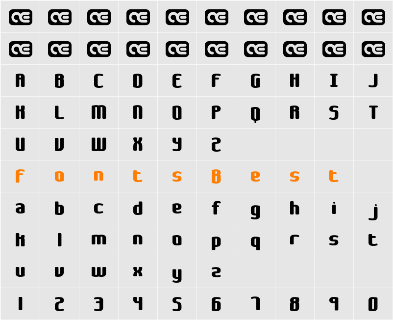 Galapogos BRK Character Map
