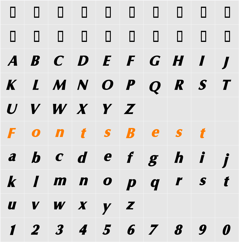 GlyphSSi Character Map