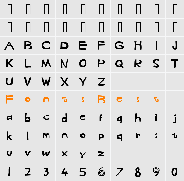 Heffaklump Character Map