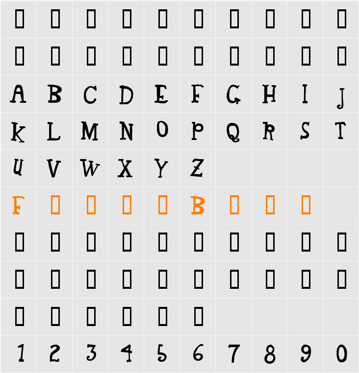 TEGEY Character Map