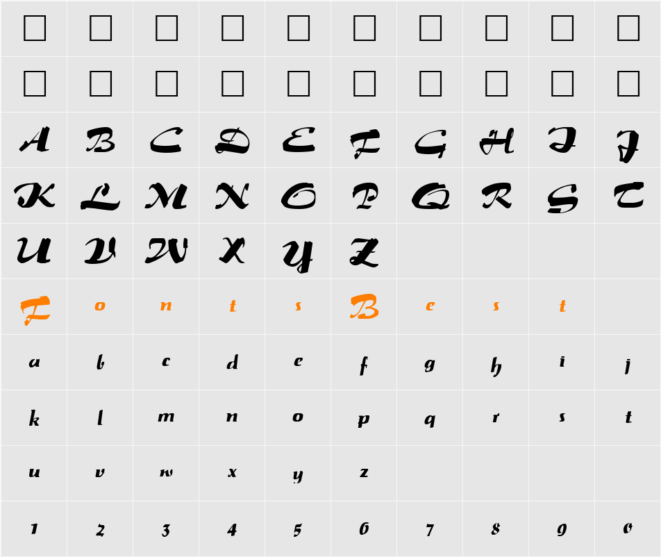 Salto Character Map