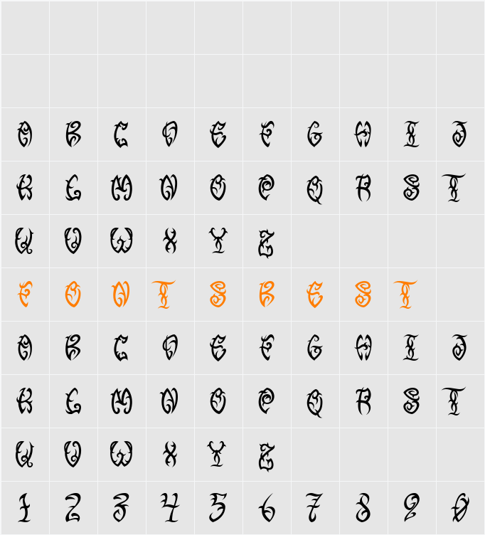 VTC-TribalThreeFree Character Map