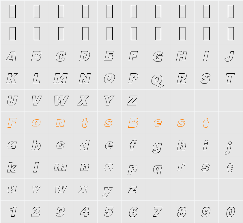 GroteskOu Character Map