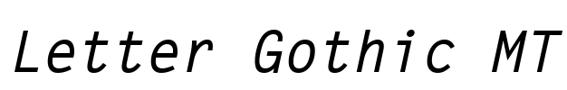 Letter Gothic MT