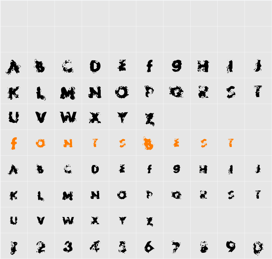 DizzySpell Basic Character Map