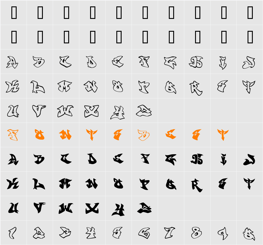 graffonti Character Map