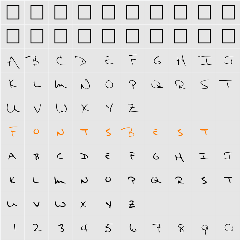 LEHN103 Character Map