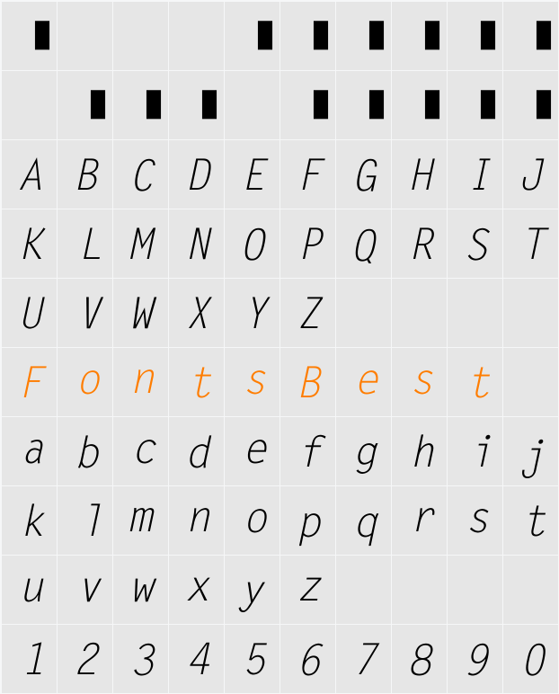 EU-X1X Character Map