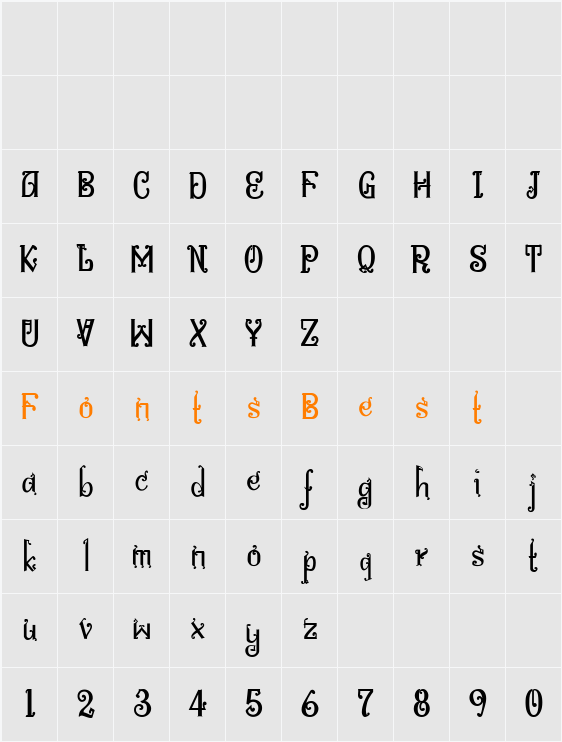 Bitling niks musical Character Map