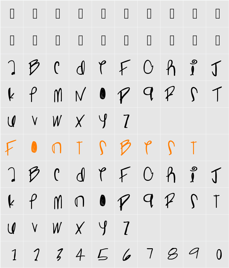 Ghostginger Character Map