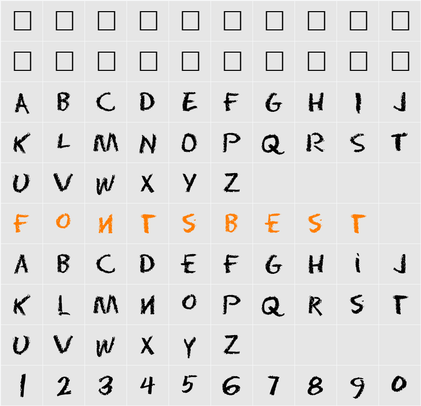 Eraser Character Map