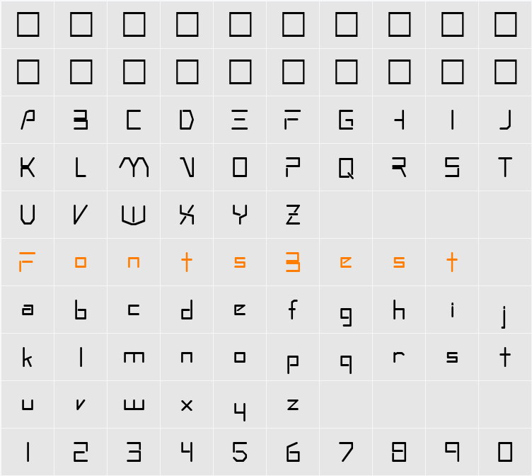 FZ DIGITAL 7 Character Map