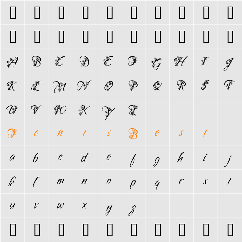 SandDaisy.5 Character Map