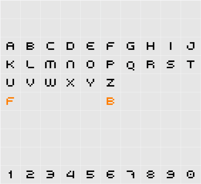 High55 Character Map