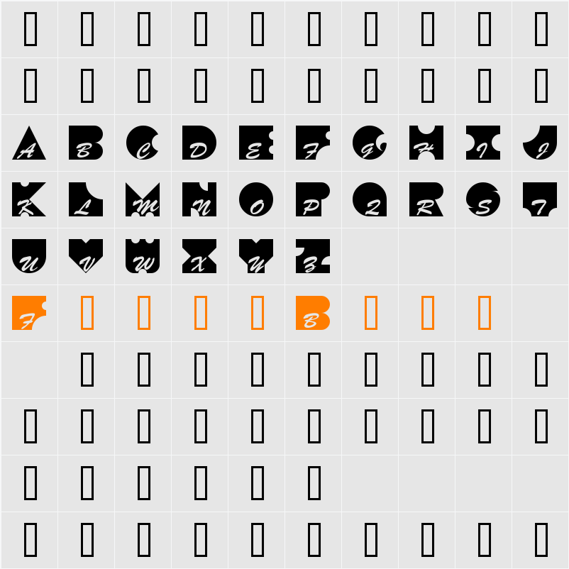Kontrast Character Map
